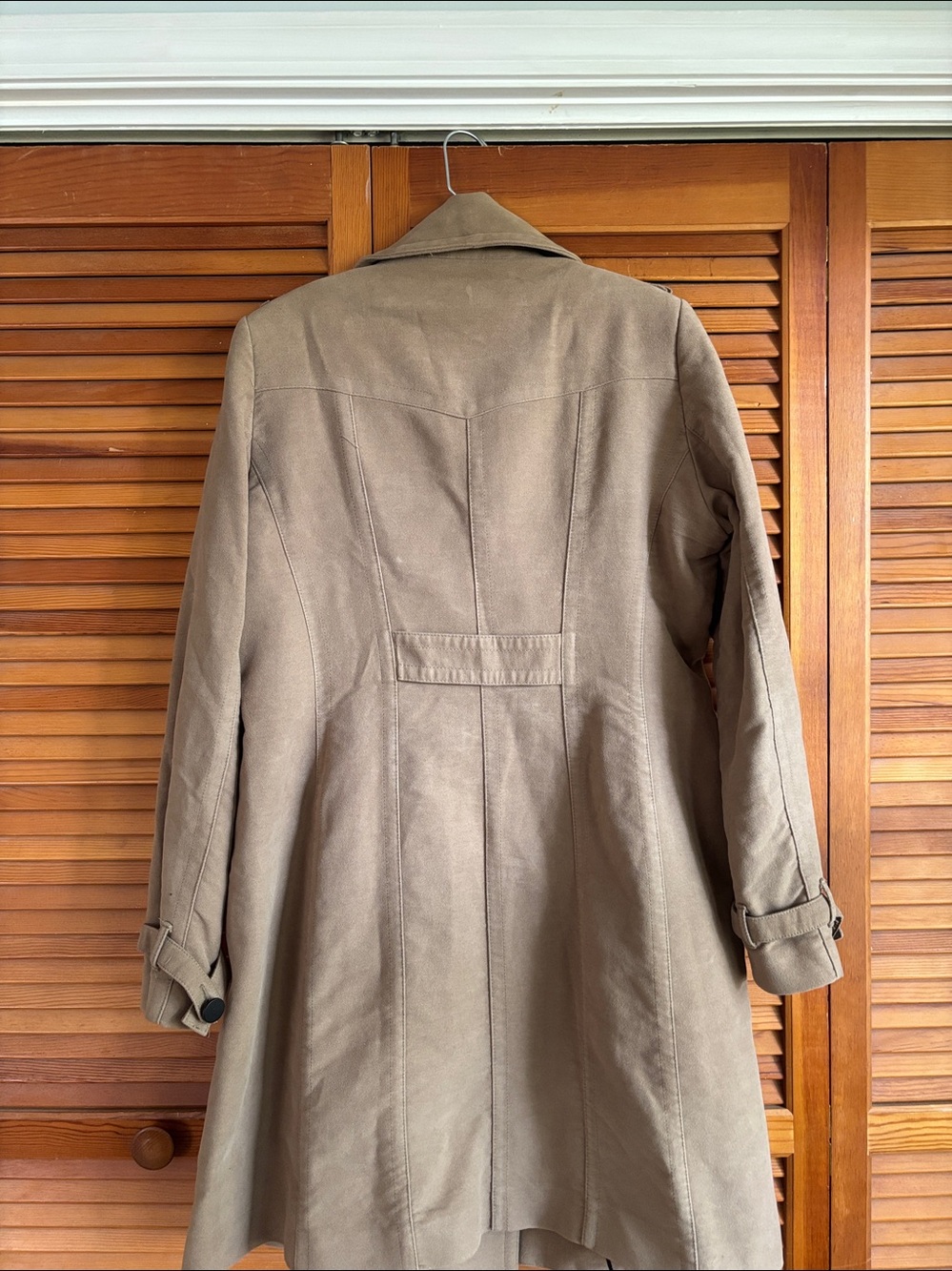 Mango MNG Suit Cotton Doble-Breasted Trench Coat Jacket Size L - Picture 4 of 12